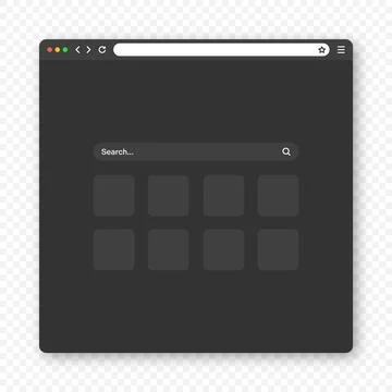 Blank web browser window with toolbar and search field. Modern website, internet Stock Illustration