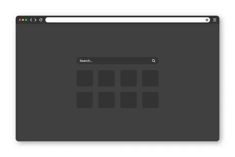 Blank web browser window with toolbar and search field. Modern website, internet Stock Illustration