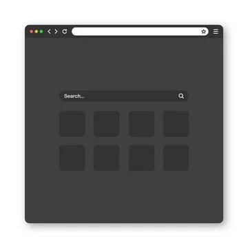 Blank web browser window with toolbar and search field. Modern website, internet Stock Illustration