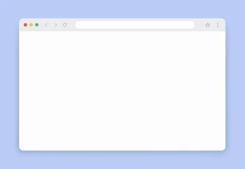 Blank Web Browser Window User Interface Mockup on Blue Background Stock Illustration