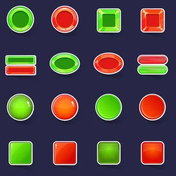 Blank web buttons icons set vector sticker Stock Illustration