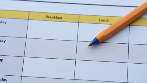 A blank weekly meal planner template. Stock Footage 337904541