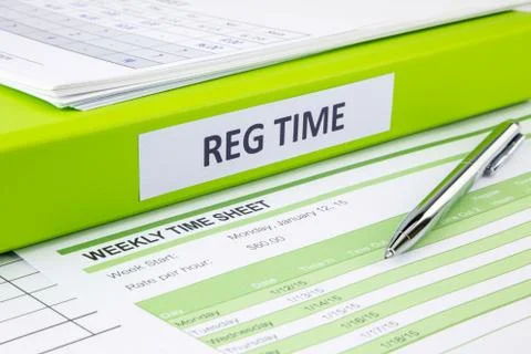 Blank weekly time sheets for recording Stock Photos