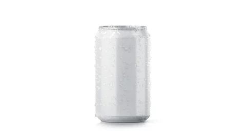 Blank wet aluminium beer can mockup, loo… | Stock Video | Pond5