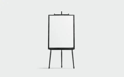 Blank white a3 canvas display on black board mockup, isolated Illustrazione stock