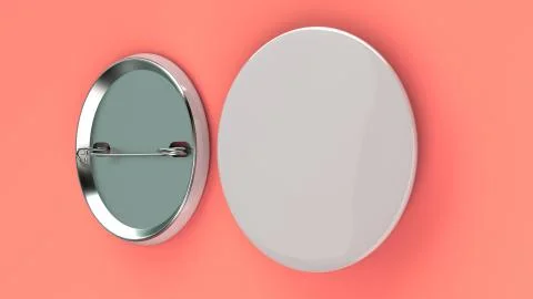 Blank white badge on red background Stock Illustration