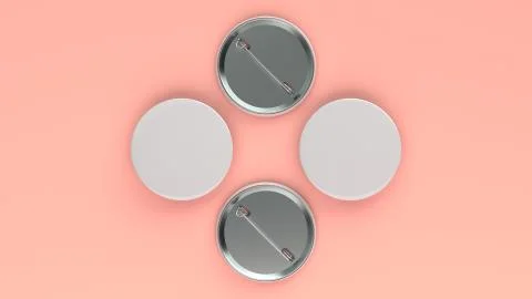Blank white badge on red background Stock Illustration