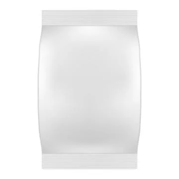 Blank white bag packaging for wipes, tissues or food. vector. product package Stock Illustration