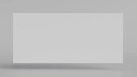 Blank white banner on light gray background as mockup for advertising, temp.. Illustrazione stock