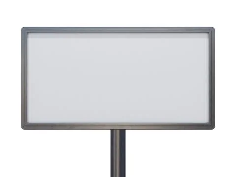 Blank white billboard layout. 3D Stock Illustration