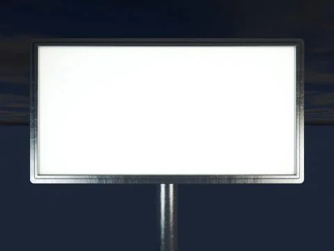 Blank white billboard layout. 3D Stock Illustration