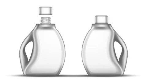 Blank White Bleach Plastic Bottle With Cap Vector Stock Illustration