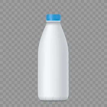 Blank white bottle with milk. Vector illustration 스톡 일러스트