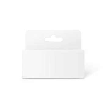 Blank white box tab package mockup from front view Stock Illustration