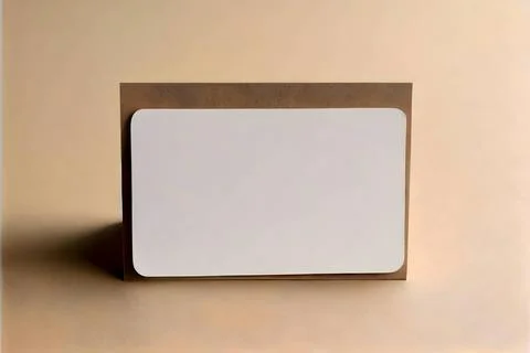 Blank white card on light background. Stock Illustration