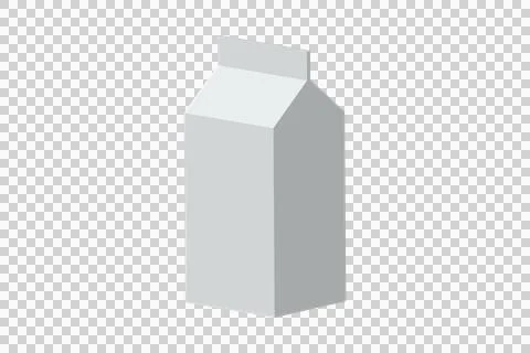 Blank white carton package for drinks or food Stock Illustration