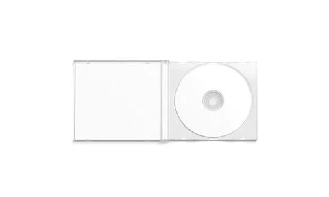 Blank white cd case mockup opened, top view, isolated, Stock-Illustration