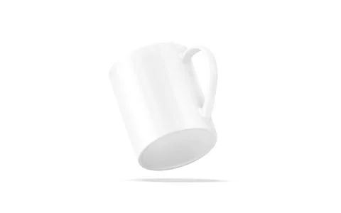 Blank white ceramic 11oz mug with handle mockup, no gravity Illustration