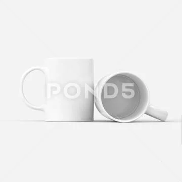 Blank white ceramic 11oz mug with handle mockup PSD Template