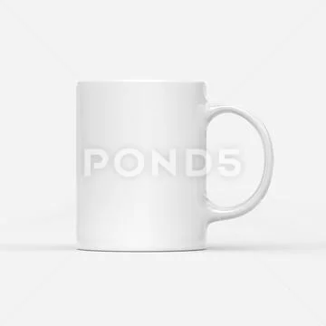 Blank white ceramic 11oz mug with handle mockup PSD Template