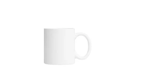 Blank white ceramic mug isolated on white background with copy space for de.. Stock Photos