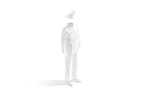 Blank white chef uniform mock up, side view Illustrazione stock