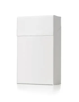 Blank white cigarette package isolated on white background Stock Photos