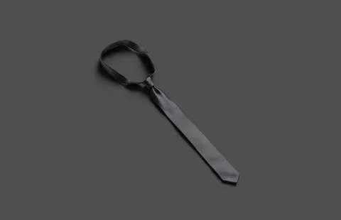 Blank white classic neck tie mockup, dark background Illustrazione stock