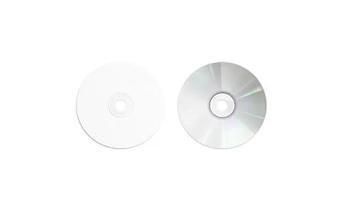 Blank white compact disk mock up, isolated, top view Stock Illustration