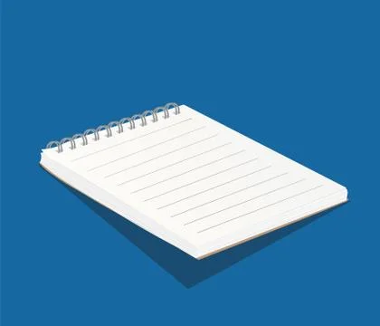 Blank white copybook template. 3d illustration of a notebook Stock Illustration