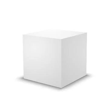 Blank white cube, 3d box template Stock Illustration
