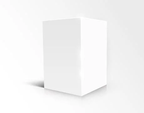 Blank white cube isolated on white background. Stock Illustration