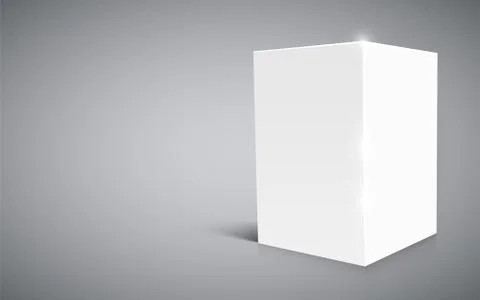 Blank white cube isolated on white background. Stock Illustration