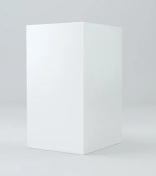 Blank white cube product packaging paper cardboard box. 3d illustration Stock Illustration