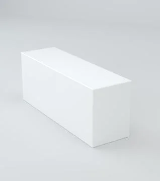 Blank white cube product packaging paper cardboard box. 3d illustration Stock Illustration