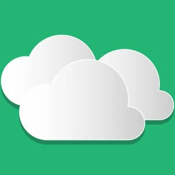 Blank White Cut Out Clouds Floating on Top of Each Other. Creative Background 스톡 일러스트