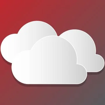 Blank White Cut Out Clouds Floating on Top of Each Other. Creative Background 스톡 일러스트