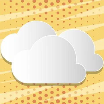 Blank White Cut Out Clouds Floating on Top of Each Other. Creative Background 스톡 일러스트