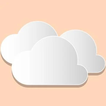 Blank White Cut Out Clouds Floating on Top of Each Other. Creative Background 스톡 일러스트