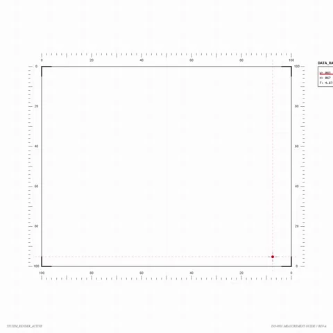 Blank white document with measurement markings and registration marks Stock Footage 346283145