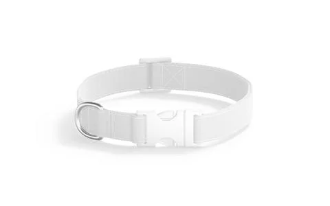 Blank white dog collar with plastic buckle mockup, side view Stock Illustration