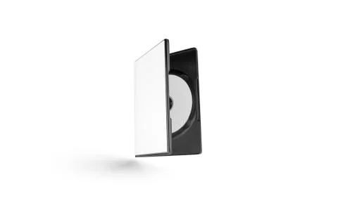 Blank white dvd disk in plastic case mockup, no gravity Stock-Illustration