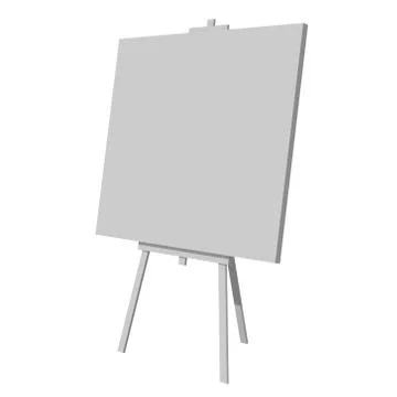 Blank white easel with canvas Stock Illustration