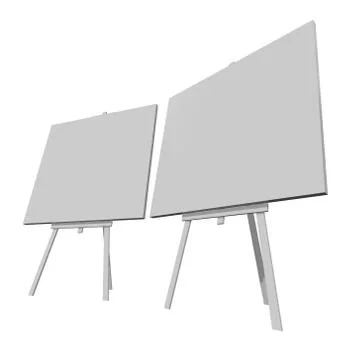 Blank white easel with canvas Stock Illustration