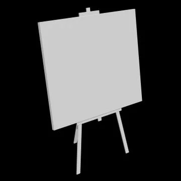 Blank white easel with canvas 스톡 일러스트