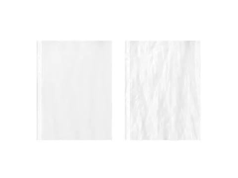 Blank white empty A4 transparent plastic sleeve mockup, plain, creased, 스톡 일러스트