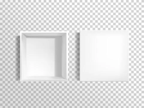 Blank white empty shoebox with lid Stock Illustration