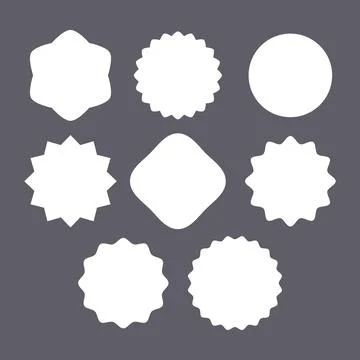 Blank white empty stickers different forms mock up. Stock Illustration