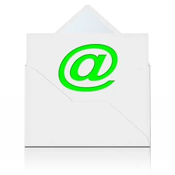 Blank white envelope letter - 3D illustration 스톡 일러스트