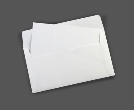 Blank White Envelope Mockup with a Invitation Card Stock Photos
